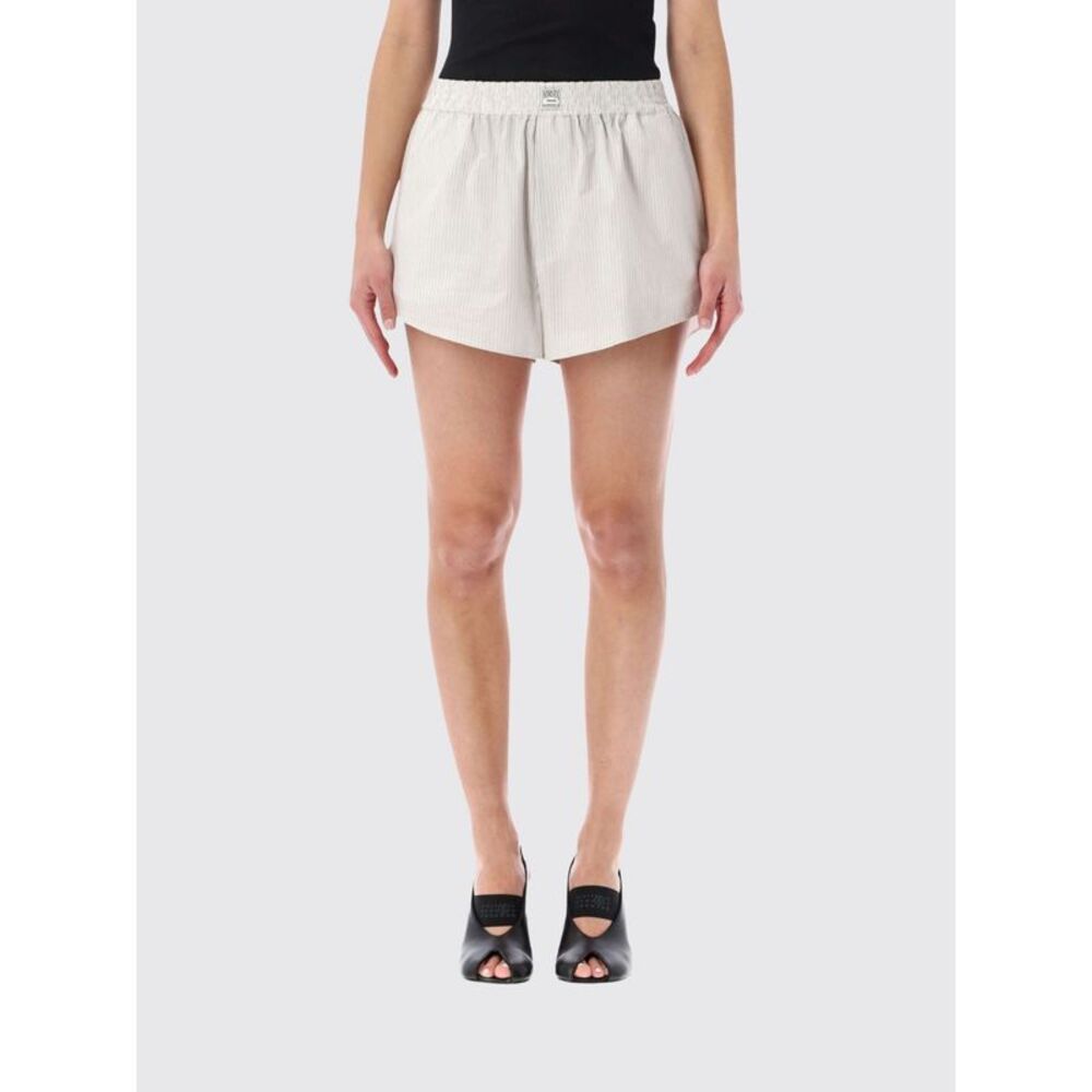 Mm6 Maison Margiela Women Striped Cotton Shorts Mm6 Maison Margiela